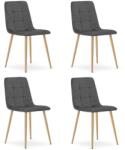 ARTOOL Set 4 scaune bucatarie/living, Artool, Kara, catifea gri, picioare metal natur, 44.5x50.5x87 cm (4035_1SP)