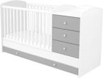 Hubners Patut copii transformabil din lemn cu 4 sertare Hubners Patrik Kombi 120x60 cm alb grafit (PTH4SPKAG) - esell
