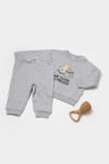 BabyCosy Set hanorac si pantaloni, Two thread, 100%bumbac organic - Gri, BabyCosy (Marime: 6-9 luni) (BC-CSY8024-6)