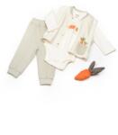 BabyCosy Set 3 piese: body, pantalon si vesta Rabbit, 100% bumbac organic, BabyCosy (Marime: 9-12 luni) (BC-CSY2018-9)