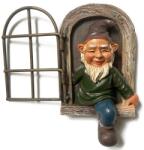  Decoratiune pentru Gradina, Flippy, Model Elf pentru Pom, Statuie pentru Gradina din Rasina, Decor pentru Gradina, Elf, 14.5 x 8 x 15 cm, Maro (161295)