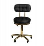 Activ Kozmetikai szék Gold AM-961 fekete, steppelt ülőfelülettel, állítható magassággal (131989)