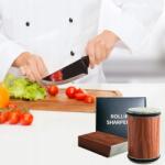 AjieQaQ Gyémánt Élező Késekhez, állítható 15°/20°-os szög, tömörfa keret (Ostrzałka do noży kuchennych)