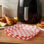 bemada Air fryer sütőpapír - olaj nélküli sütőhöz - kockás, négyzet - 23 cm - 50 db / csomag, BW1030B