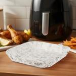 bemada Air fryer sütőpapír - olaj nélküli sütőhöz - mintás, négyzet - 23 cm - 50 db / csomag, BW1031B