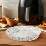 bemada Air fryer sütőpapír - olaj nélküli sütőhöz - mintás, kör - 23 cm - 50 db / csomag, BW1033B