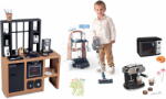 Smoby Set cărucior de curățenie și bucătărie modernă Rowenta Trolley Upright Hoover Smoby cu aparat de cafea microunde și aspirator (SM330326-6)