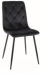 SIGNAL MEBLE Jerry Velvet étkező szék fekete láb/ fekete (Bluvel 19)