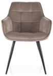 SIGNAL MEBLE Lilia Velvet étkező szék fekete láb/ sötét bézs 40