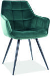 SIGNAL MEBLE Lilia Velvet étkező szék fekete láb/ zöld bluvel 78