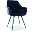 SIGNAL MEBLE Lilia Velvet étkező szék fekete láb/ fekete bluvel 19