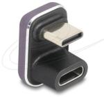 Delock Адаптер USB-C мъжко към женско USB-C, под 180° , 40 Gbps PD 3.1 240 W , U-образен 8K 60 Hz metal (DELOCK-60737) - megamag