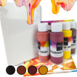  Pouring festék szett 4x60ml, 2db vászon táblával 10x15cm 36/#