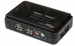 StarTech - 2 portos fekete USB KVM kapcsolókészlet hanggal és kábelekkel - SV211KUSB (SV211KUSB)