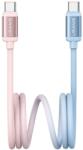 USAMS Type-C USAMS Bicolor Series SJ756 PD 60W USB-C/USB-C kábel 1.2m kék és rózsaszín