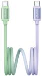 USAMS Bicolor Series SJ756 PD 60W USB-C/USB-C Kábel 1.2m zöld és lila