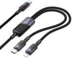 hoco. Cablu Date si Incarcare USB-C - Lightning / USB-C HOCO U139 2in1, 100W, 1.2m, Negru - evomag