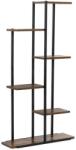 Sersimo 6 polcos polcrendszer fémből és MDF-ből, 60x20x113 cm, fekete és barna (GA0211)