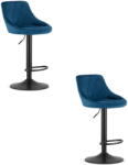  Valora DAKA forgószék, sötétkék bársony, fekete talp, lábtartóval x 2