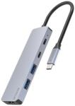 Proove IRON LINK 5-в-1 хъб Type-C, 2x Type-C, 2x USB 3.0, HDMI, PD, алуминиева сплав, за всички ОС (HBIL00222024)