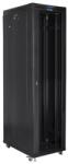 Lanberg 19" szabadon álló rack szekrény 47U/800X1000 üvegajtó, lapraszerelt, LCD kijelző, fekete FF01-8047-12BL (FF01-8047-12BL)