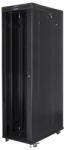 Lanberg 19" szabadon álló rack szekrény 47U/800X1200 üvegajtó, lapraszerelt, LCD kijelző, fekete V2 FF01-8247-12BL (FF01-8247-12BL)
