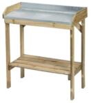  Növényültető asztal fából, cinkből készült asztallappal, 97x85x42cm, munkafelület: 54x81cm (6020500 - 6020500)