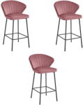  Valora GATTA bársony szék, sötét rózsaszín, modern dizájn, konyhai használatra, 3 db