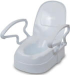 Linomag WC-emelő fedéllel és összecsukható fogantyúkkal, Linomag®, 3 magassági szint, állítható WC-tál rögzítőrendszer, optikai fehér