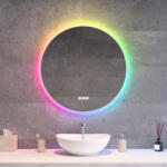  Kerek LED tükör Ø70cm Welland Alpha | Fehér és színes háttérvilágítás - RGB funkciók