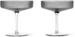 ferm LIVING Pahar pentru șampanie RIPPLE 150 ml, set de 2 buc, gri, ferm LIVING (FERM100126112) Pahar