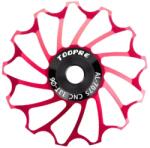 Toopre ipari csapágyas váltógörgő, alumínium, 1db, kerámia csapágy, 13T, piros