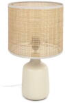 Kave Home Krémszínű-natúr színű kerámia asztali lámpa (magasság 46 cm) Erna - Kave Home