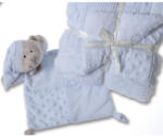 Gamberritos takaró - plüss 80x110cm plüss szundikendővel maci kék 11007 - babycenter-online