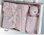 Gamberritos takaró plüss buborékos anyagú 80x110cm szundikendővel rózsaszín őzike 10887 - babycenter-online