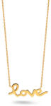  Aranyozott ezüst nyaklánc Love IS4992