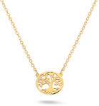  Aranyozott ezüst nyaklánc faragott életfával IS4287N