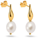 Heratis Forever Aranyozott ezüst gyöngy fülbevaló elegáns cseppel IS4068