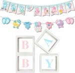  Baby feliratos Lufik doboz és banner dekoráció babazuhany szett