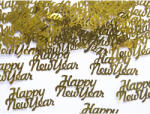 PartyDeco S. r. o Konfetti, Happy New Year, arany, mérete 4x2 cm, 3gr
