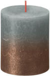 Bolsius gyertya rusztikus, hengeres, karácsonyi, naplemente eukaliptusz zöld+ réz, 80/68 mm (STP012172608)