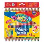Colorino Kids háromszögű kétvégű 24/48-as színes ceruzakészlet (1 arany-ezüst és 3 fluo ceruzával) 51705PTR (51705PTR)