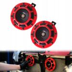  Elektromos Dudáló Kürt, 12V, piros, 110dB, kéttónusú