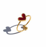 KÁRPÁTHY ékszer Aranyozott heart gyűrű - vörös