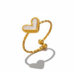 KÁRPÁTHY ékszer Aranyozott heart gyűrű - fehér