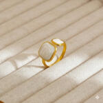 KÁRPÁTHY ékszer Abstract Square gyűrű, aranyozott