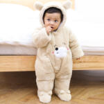SuperBaby Combinezon plusat crem - Ursulet