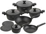 Klausberg Set oale marmorate cu capace 12 peise Klausberg KB-7968, negru