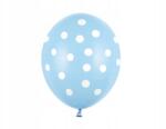 Party Deco Lufik, 30cm, pöttyös, Pastel Baby Blue, 50 db