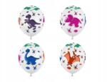 Party Deco Lufik, 30cm, dinoszauruszok, pasztell fehér, 50db